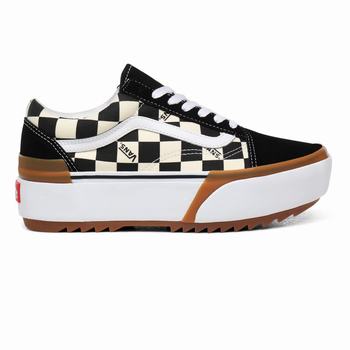 Vans Checkerboard Old Skool Stacked - Naisten Tennarit - Monivärinen/Valkoinen